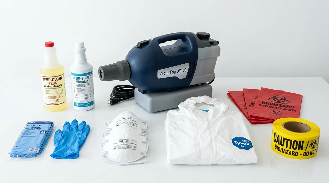 Professional biohazard remediation crew working in Celebration